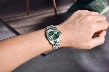 PAGANI DESIGN Luxe herenhorloge met saffierglas, lichtgevende wijzers, roestvrij staal, week- en datumweergave, mechanisch, waterdicht, ST16 herenhorloge