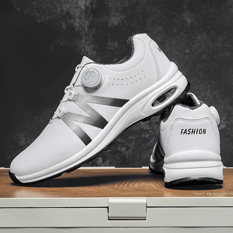 Golf Shoes Air Cushion Men Sports Running Driving Shoes Breathable Lightweight Comfortable Athletic Nonskid Rotating Sneakers
