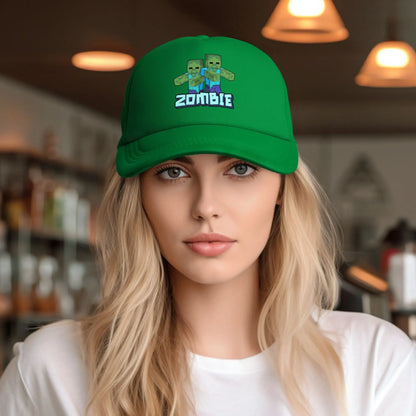 Adult Creepers Zombie Hostile Mob Character Trucker Cap Mesh Baseball Caps Polyester Hat Sun Caps Adjustable Golf Hats Summer