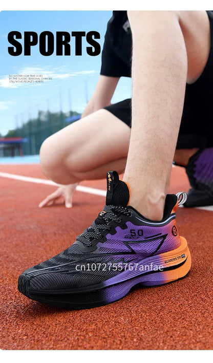 Men's Running Shoes Carbon Board Light Ultra Cushion Breathable Marathon Shock Absorption Support Sneaker Woman Comfy Sport Shoe