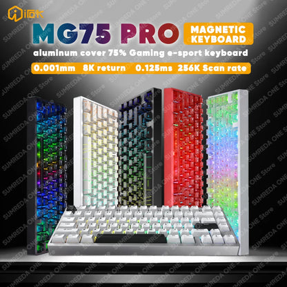 IROK MG75 Pro MG75 Max Aluminum Magnetic Gaming Computer Mechanical Keyboard 75% Rapid Trigger 8K RGB Hotswap Gamer Keyboard