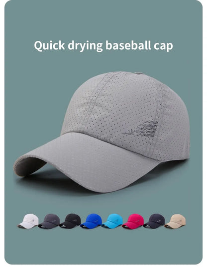 Quick Dry Baseball Cap Outdoor Sports Mesh Breathable Hat For Men Portable Hiking Fishing Sunbonnet Golf Adjustable Cap