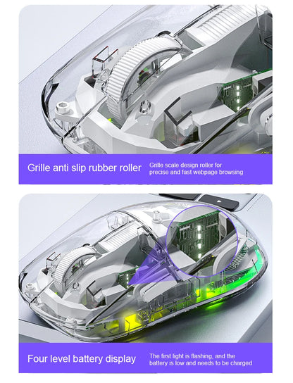 AULA SC660 Wireless Bluetooth Mouse E-sports Mouse Three-Mode Connection Lightweight Mouse Type-C Charging Game Office Girls Boy