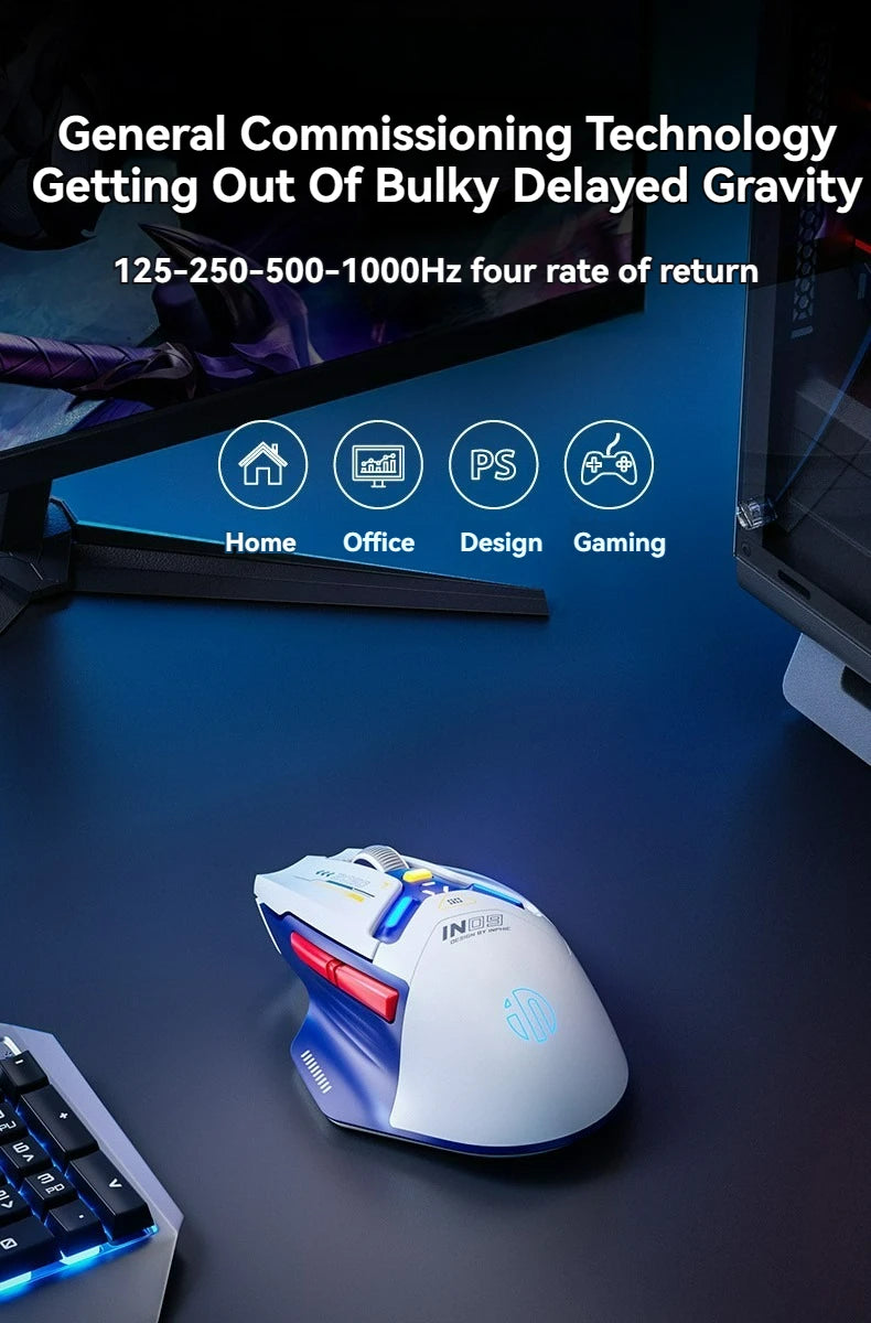 Tri-Mode Connection 10000DPI 2.4G Wireless Bluetooth Gaming Mouse PMW3325 RGB Light For PC Gaming Laptop and MAC