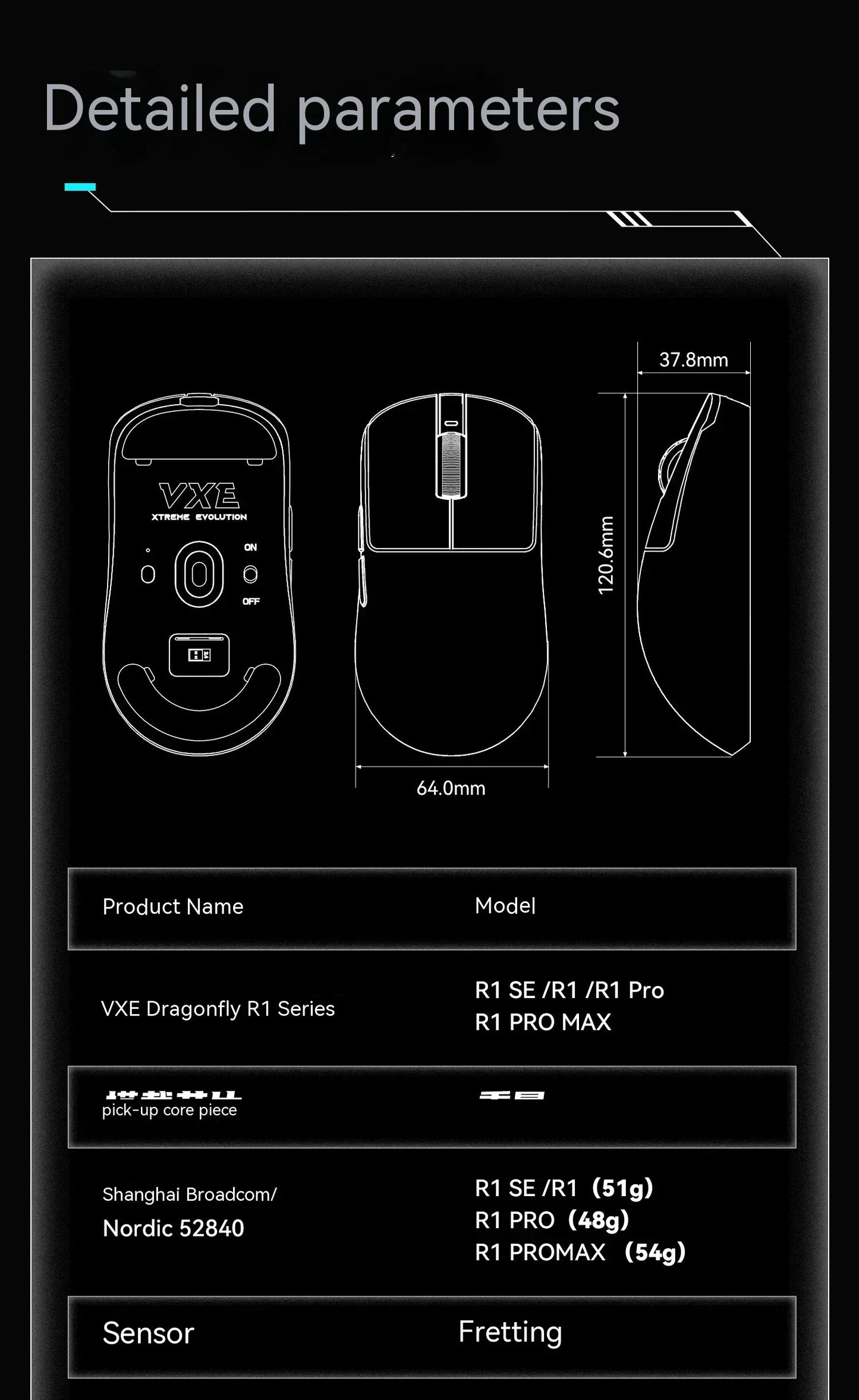 Mouse wireless VXE Dragonfly R1 Pro cu senzor Paw3395, Nordic 52840, 2khz, Smart Speed X, latență redusă, pentru birou, gamer și PC gaming