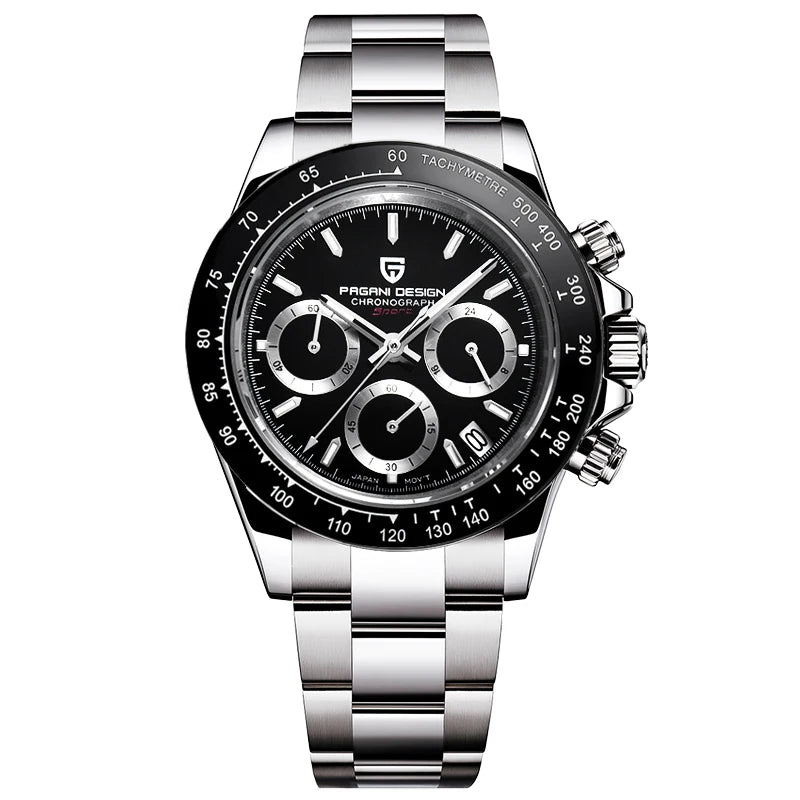 Montre pour homme PAGANI DESIGN – Modèle à cadrans colorés, montre-bracelet à quartz de luxe, chronographe équipé d'un mouvement