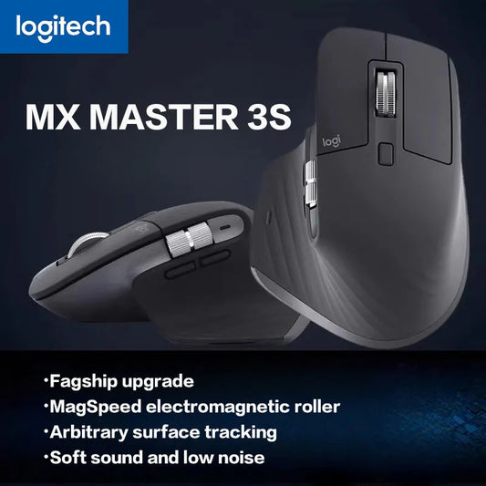 Logitech MX Master 3S Wireless Bluetooth Mouse, Business Office Softtone Mouse, Ergonomic Business Office Mouse