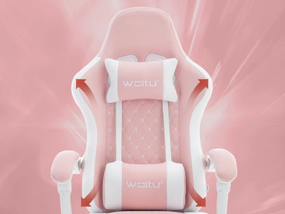 Silla de ordenador giratoria WOLTU con función de masaje, silla de oficina ergonómica con almohada y reposapiés, silla gaming ajustable en altura