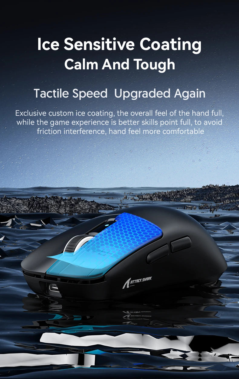 ATTACK SHARK R6 PAW3950MAX Wireless Gaming Mouse, 8Khz Polling, Ultralight 39g, Nordic 52840 MCU, Omron Optical Microswitches