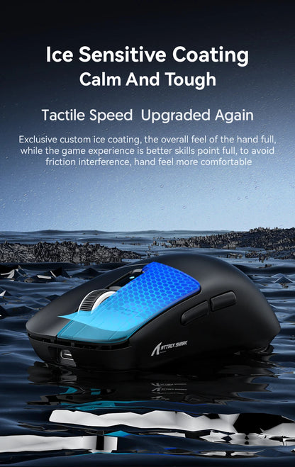 ATTACK SHARK R6 PAW3950MAX Wireless Gaming Mouse, 8Khz Polling, Ultralight 39g, Nordic 52840 MCU, Omron Optical Microswitches