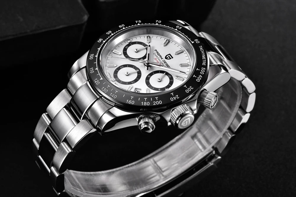 Montre pour homme PAGANI DESIGN – Modèle à cadrans colorés, montre-bracelet à quartz de luxe, chronographe équipé d'un mouvement