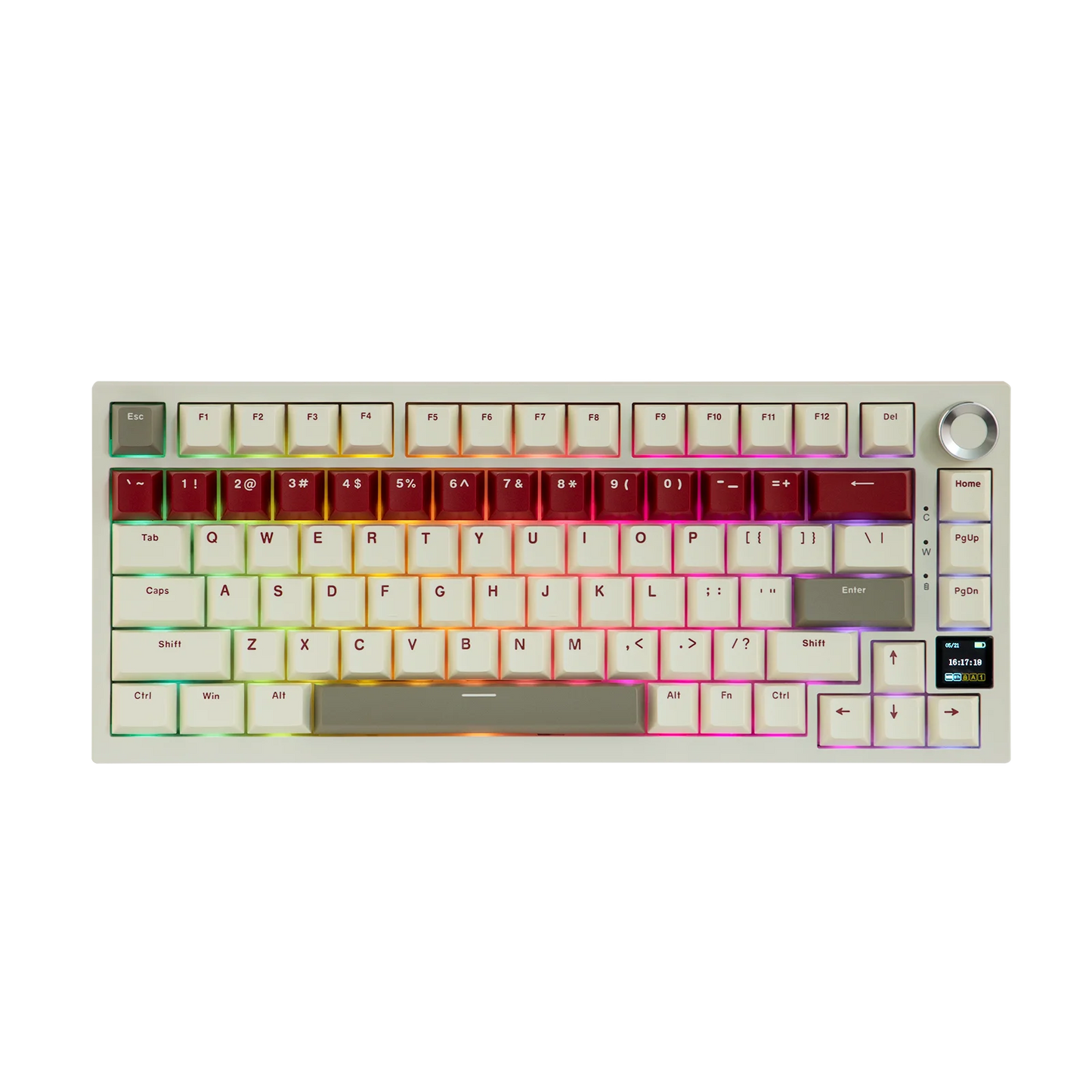 Ajazz AK820 Pro 75% Gasket-mounted Wired/Bluetooth 5.1/2.4G Wireless Mechanical Keyboard with TFT Screen for Win/Mac