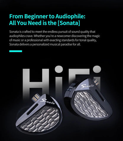 KZ Sonata 14BA Balanced Armature In-Ear Monitor Earphones, HiFi Monitoring Earbuds with 2PIN Detachable Cable for Music, Gaming & Studio Audio