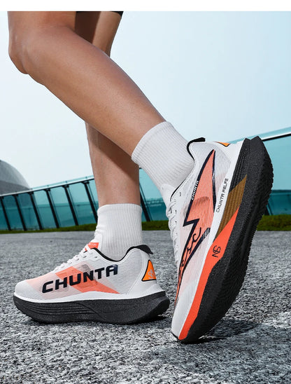 Men Running Shoes Carbon Board Speciality Marathon Sports Breathable Lightweight Women's Comfortable Nonskid Chunta Sneakers