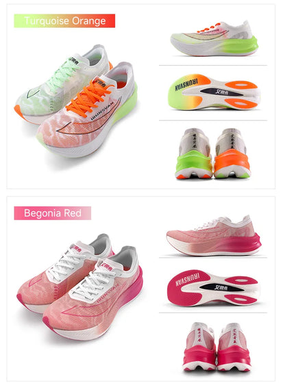 IRUNSVAN Nylon Carbon Plate Professional Marathon Running Shoes for Man Lightweight Cushioning Training Outdoor Sneakers Women
