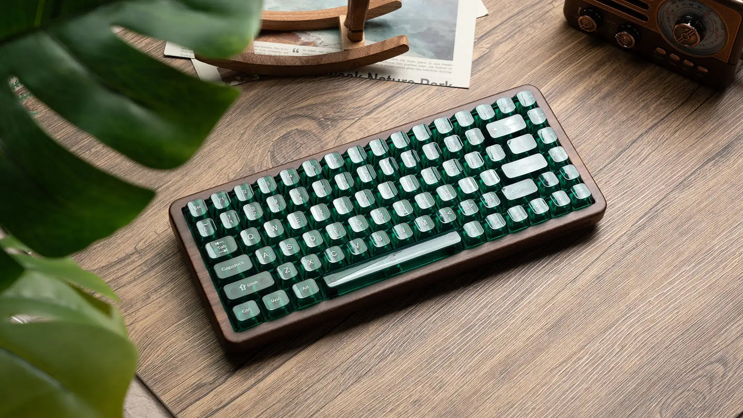 Womier WD75 QMK/VIA Gaming-Tastatur aus Holz, 8000mAh, kabellose mechanische Custom-RGB-Tastatur mit Tri-Mode und Hot-Swap-Funktion