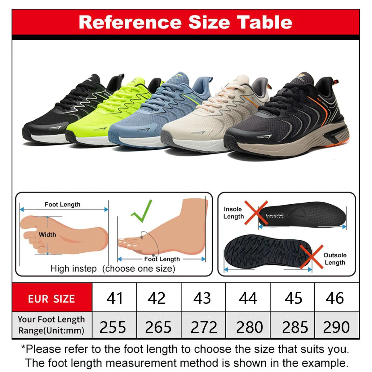Chaussures de course pour homme Baasploa : baskets décontractées, légères, en mesh respirant, pour homme, d'extérieur, antidérapantes et résistantes à l'usure