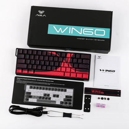 AULA WIN60 HE/WIN60 HE MAX 60% Tastiera meccanica cablata con struttura Tray-Mount hot-swap e switch magnetici Hall Effect