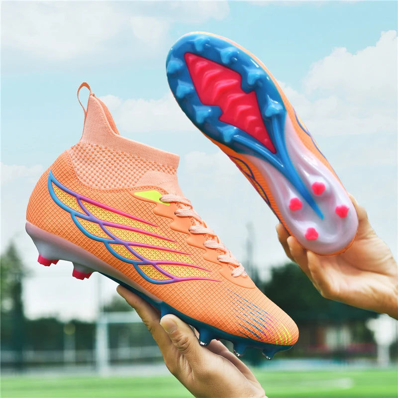Superfly FG bottes de Football crampons de Football en plein air chaussures noires chaussures de Sport professionnelles souples bottes confortables respirantes grande taille