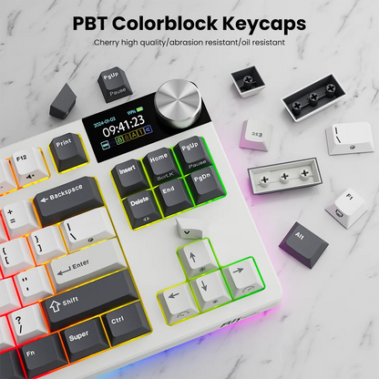 RK ROYAL KLUDGE S85 TFT Color Screen Mechanical Keyboard Tri Mode Wireless 85 Keycaps Hot-Swappable Gamer Keyboard RGB Backlit
