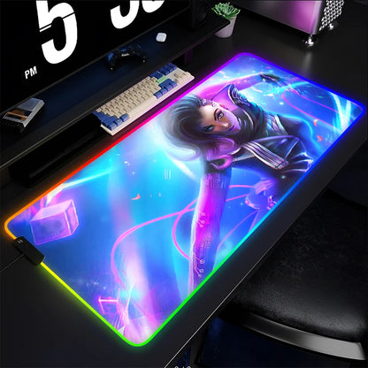 Mouse Pad Gamer Keyboard Pad Overwatch Sombra Desk Mouse Mat LED Carpet Rubber Gaming RGB Notebook Kawaii Mousepad