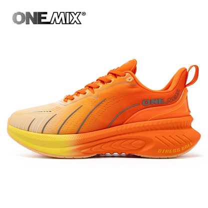 ONEMIX Νέα Παπούτσια Τρεξίματος με Αντικραδασμική Προστασία για Άνδρες, Κατάλληλα για Βαρείς Δρομείς, Δέσιμο με Κορδόνια, Αθλητικά Γυναικεία, Αντιολισθητικά Outdoor Sneakers για Άνδρες