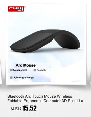 Bluetooth Wireless Arc Touch Mouse For Microsoft PC Laptop 1200DPI Optical Folding Mouse Slim Notebook Gaming Computer Mice