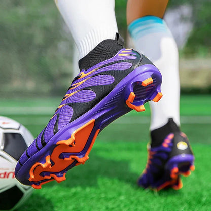 Chaussures de Football pour hommes, chaussures de Sport FG/TF, bottes d'entraînement en plein air pour garçons, antidérapantes, longues pointes, Futsal d'intérieur confortables