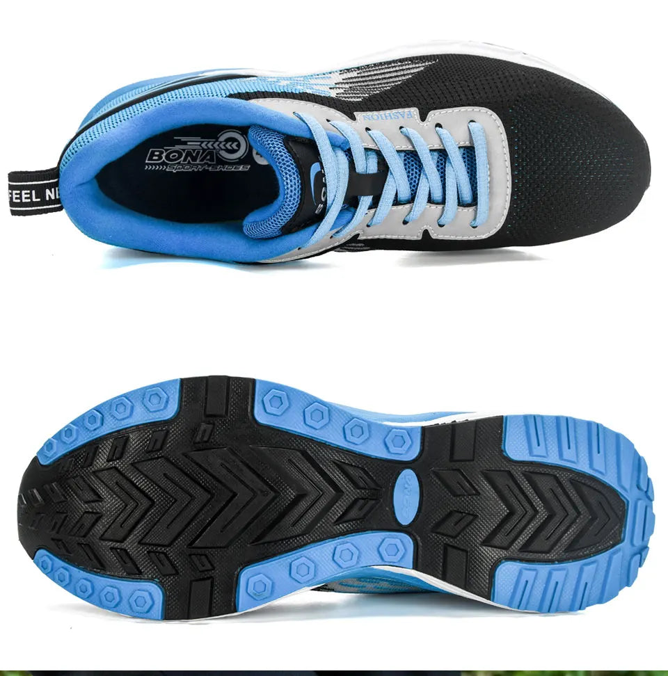 BONA New Popular Style Men Running Mesh Weaving Upper Sport Shoes ventilate Jogging Walking Sneakers Lace Up
