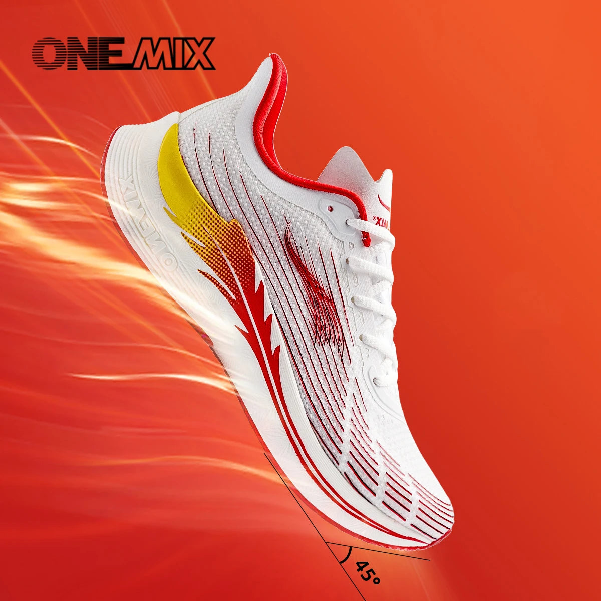 Onemix New Men Marathon Running Shoes for Women Breathable Lightweight Sneakers Lace Up Athletic Shoes Comfortable Light Soft