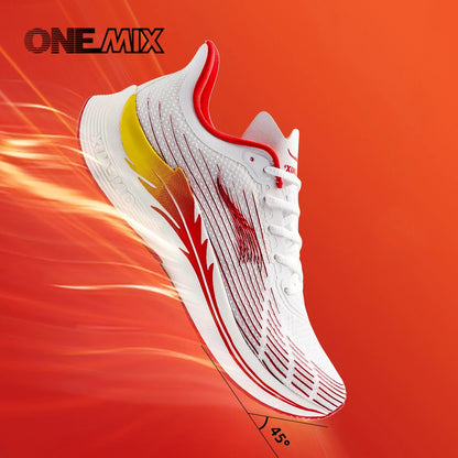 Onemix New Men Marathon Running Shoes for Women Breathable Lightweight Sneakers Lace Up Athletic Shoes Comfortable Light Soft