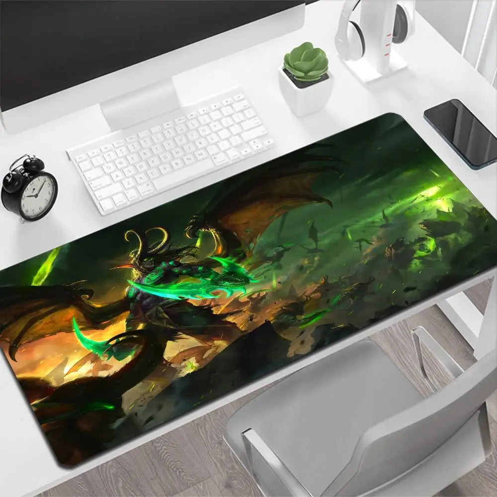 World of Warcraft Illidan stor musmatta, gamingmusmatta, PC-gamer, datormusmatta, stor musmatta XXL, matta, tangentbordsunderlägg