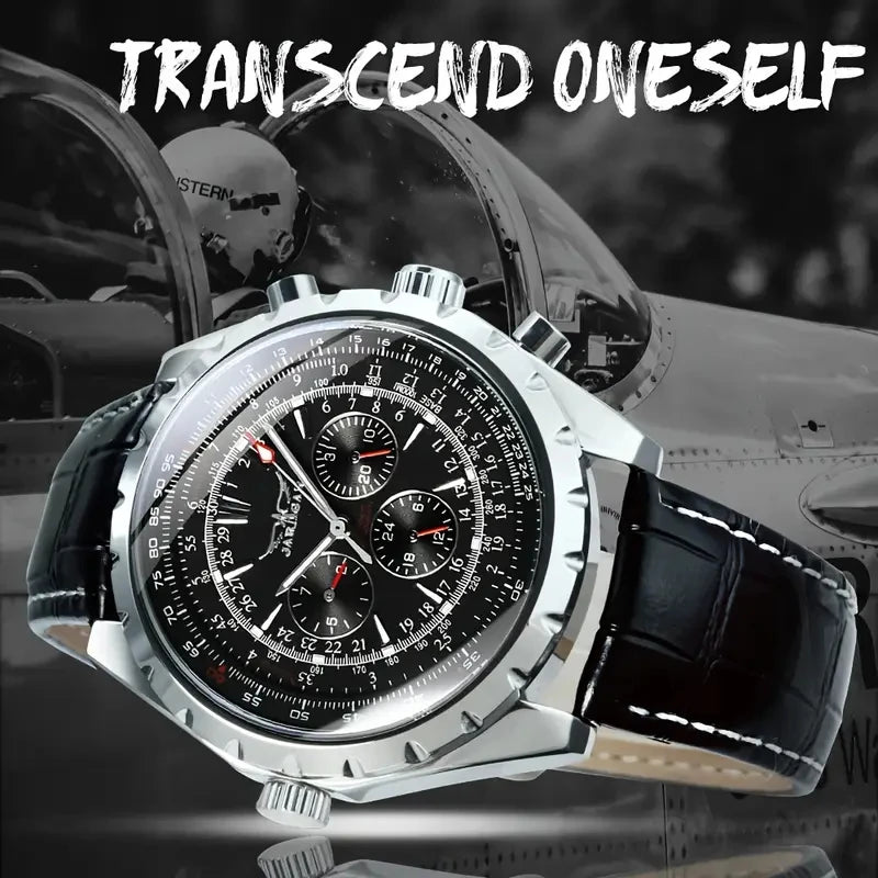 Mechanisch herenhorloge van roestvrij staal — hol ontwerp, grote wijzerplaat