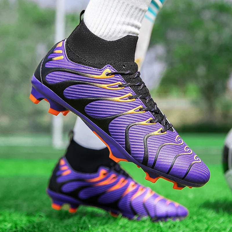 Chaussures de Football pour hommes, chaussures de Sport FG/TF, bottes d'entraînement en plein air pour garçons, antidérapantes, longues pointes, Futsal d'intérieur confortables