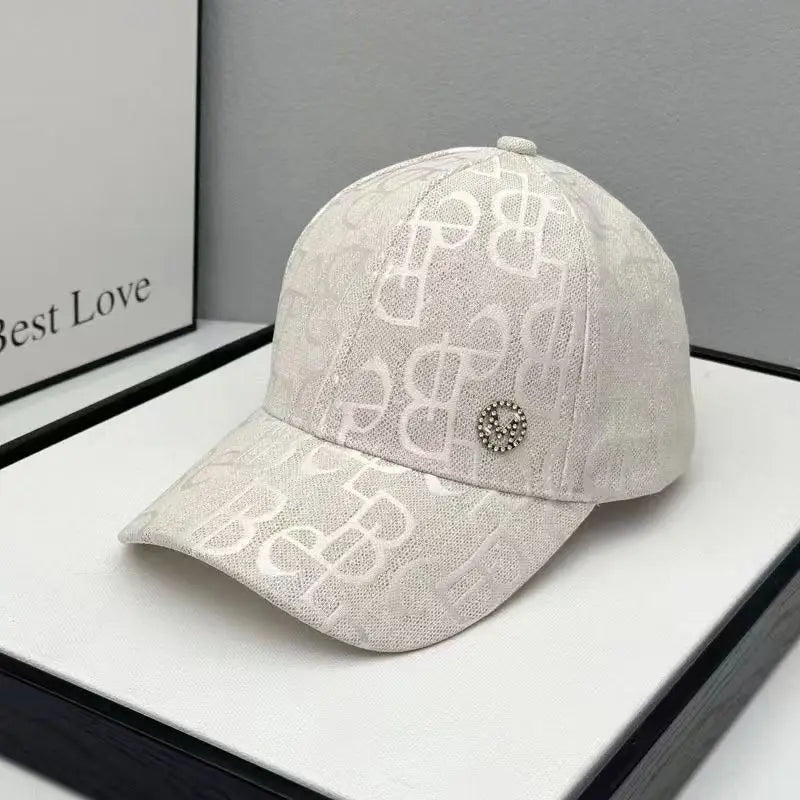 Letter-Printed Baseball Cap Casual and Versatile Baseball Cap Retro Fashion Comfortable Sun Hat for Women