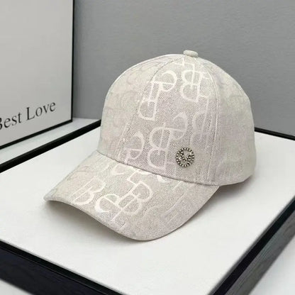 Letter-Printed Baseball Cap Casual and Versatile Baseball Cap Retro Fashion Comfortable Sun Hat for Women