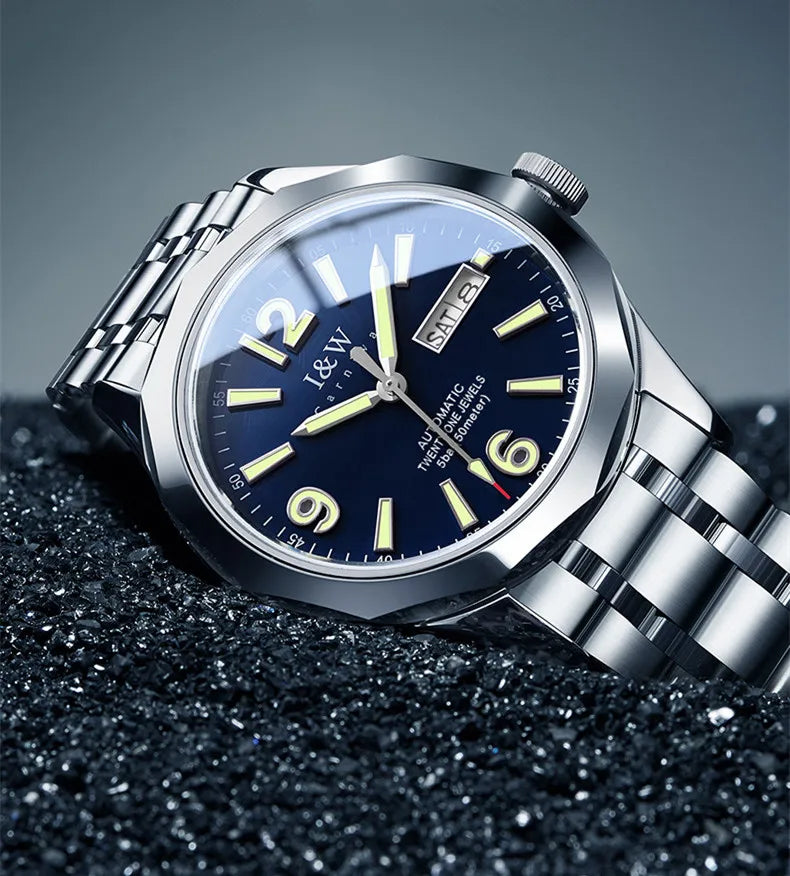 Reloj CARNIVAL luxury mechanical men’s watch in tungsten, MIYOTA 8205 automatic movement, water-resistant.