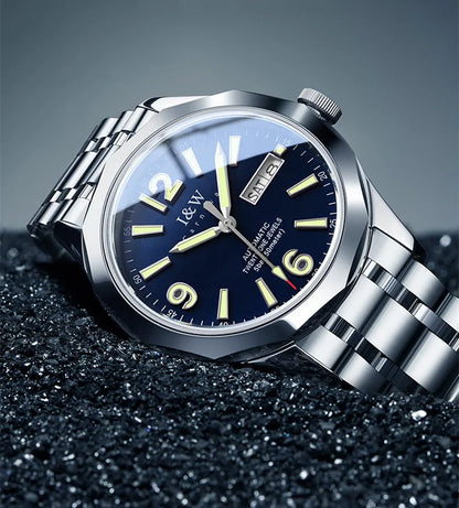 Reloj CARNIVAL luxury mechanical men’s watch in tungsten, MIYOTA 8205 automatic movement, water-resistant.