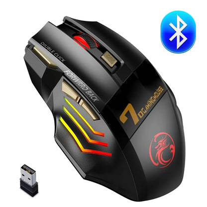 Wireless Bluetooth Mouse Rechargeable 7 Button RGB Gaming Mouse Gamer Ergonomic Mouse LED Backlit PC Silent Mice