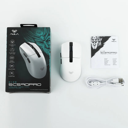 AULA SC590 PRO Wireless Gaming Mouse, Tri-Mode Bluetooth, 2.4GHz & Wired Gaming Mouse, 20000 DPI PAW3311 Sensor, 1000Hz Polling Rate RGB Gaming Mouse