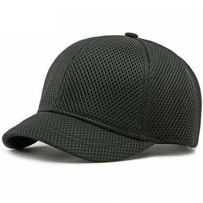 HT4828 5CM Short Brim Baseball Cap Male 6 Panels Baseball Hat Breathable Mesh Trucker Cap Men Women Solid Plain Snapback Cap