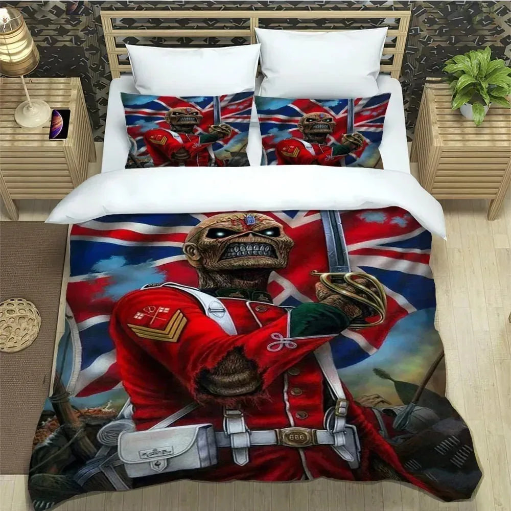 3D Rockband I-Iron-M-Maiden Bettwäsche-Sets – exquisites Bettwäscheset, Bettbezug, Bettwäscheset, luxuriöses Geburtstagsgeschenk