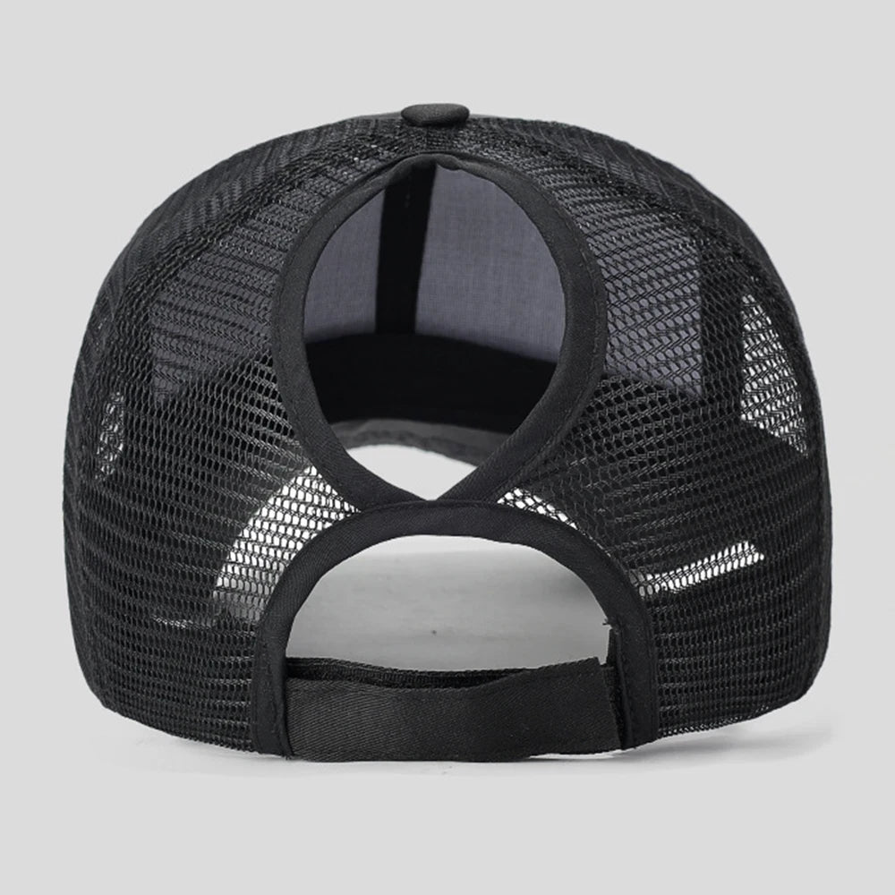 New Mesh Baseball Caps High Ponytail Snapback Cap Hollow Back UV Protection Sun Hat Casual Messy Hair Bun Ponytail Baseball Caps