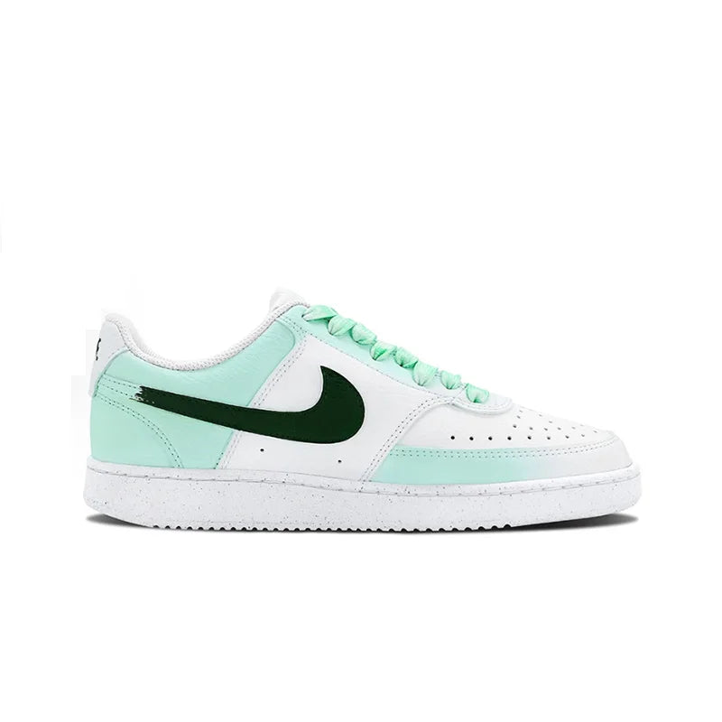 Custom Sneakers Nike Court Vision 1 "Mint Gorgeous"  Huiya Handcrafted  High Street Campus  Non-Slip Men's Sneakers