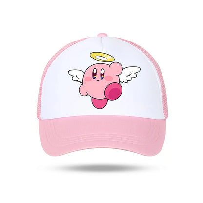 Kirby Summer Baseball Polyester Hats Universal Casual Cap Truck Driver Cartoon Peripheral Items Adult Adjustable Children Action