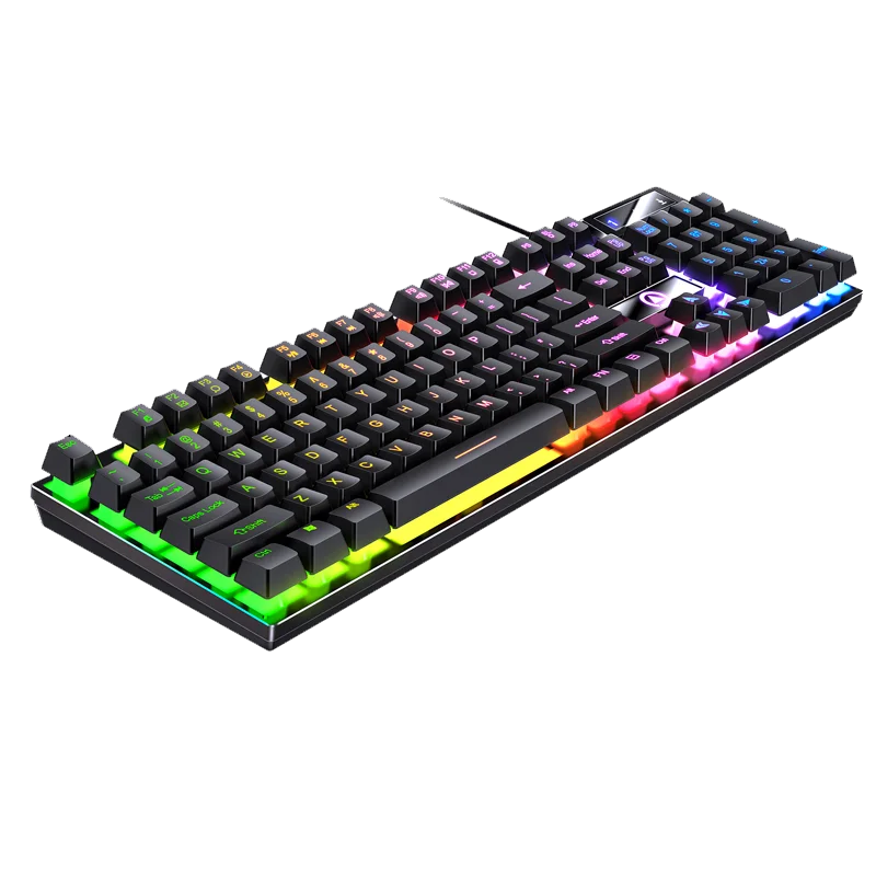 Kabelgebundene USB-Gaming-Tastatur mit Hintergrundbeleuchtung, 104-Tasten-Gamer-Tastatur für Computer/Laptop/PC, ergonomisches Design, Office-Gaming-Zubehör