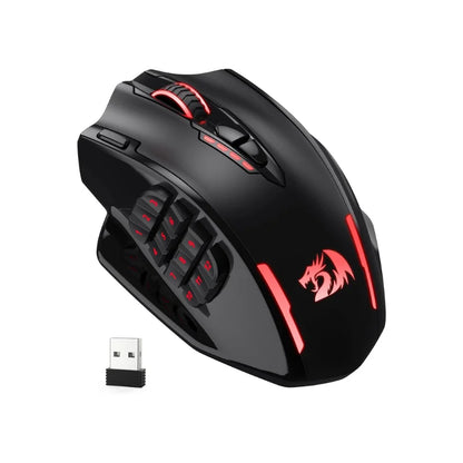 Redragon M913 Gaming 16000 DPI Wired 2.4Ghz Wireless RGB Optical Gamer Mouse 16 Programmable Buttons, Black/White Mouse