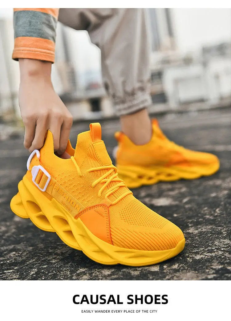 Hot Sale Fashion Purple Casual Sneakers Women Men Blade Running Shoes Big Size 48 Light Breathable Sports Shoes Men Mesh Sneaker