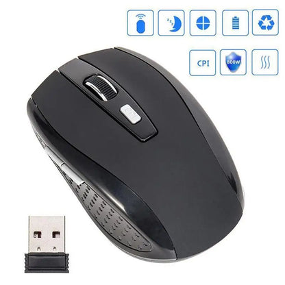 2.4GHz Wireless Mouse, Optical Mice with USB Receiver, Gamer 6 Buttons Mouse for Computer, PC, Laptop Accessories