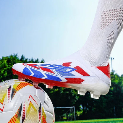 Nouvelles chaussures de football pour hommes, crampons mi-montants de haute qualité, légères, antidérapantes, pour l'extérieur et l'entraînement sur gazon, modèle très vendu